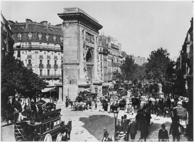 Porte and boulevard Saint-Denis, Paris, c.1900 by French Photographer